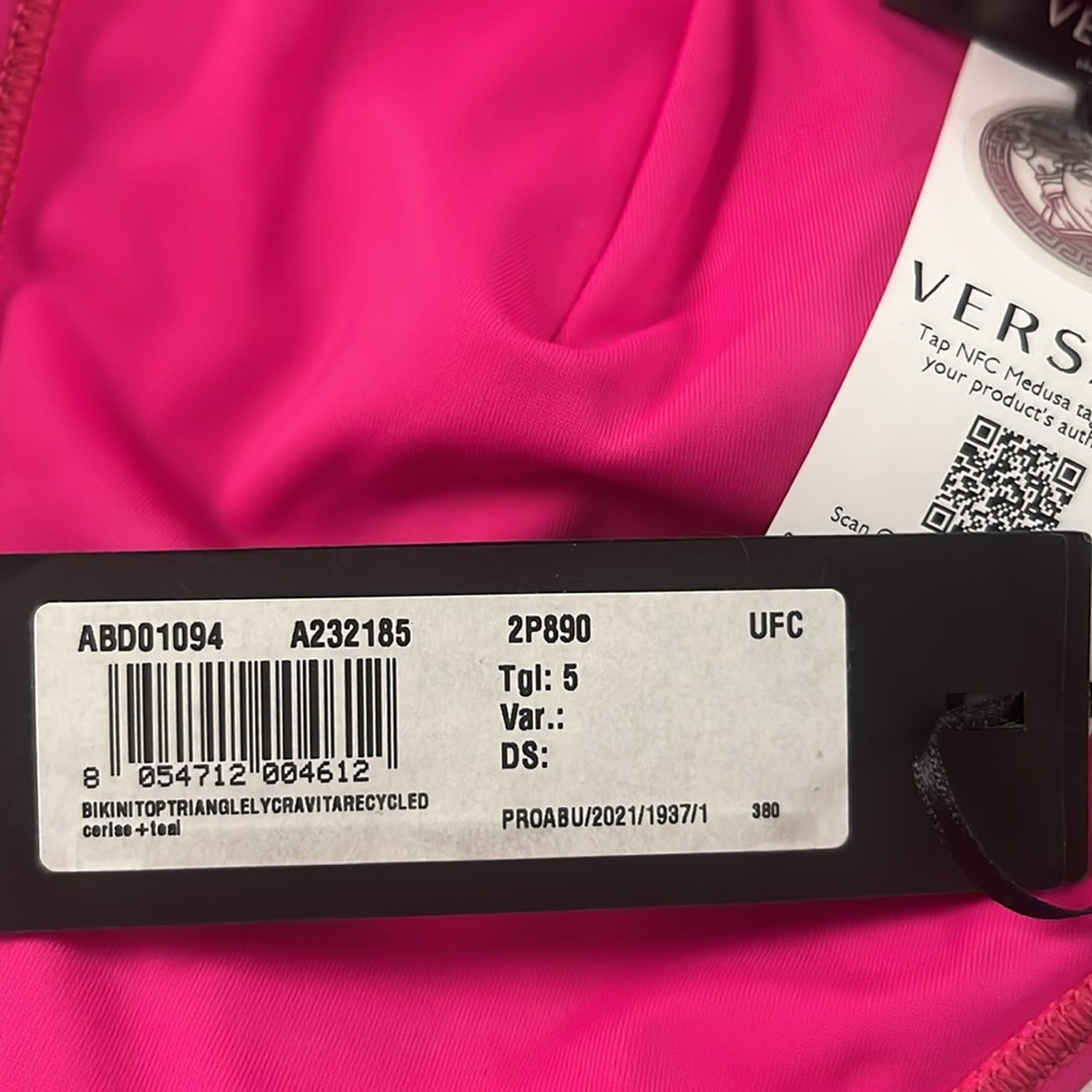 π Versace NWT SET bikini top & bottom or crop top/briefs! Pink & blue both XL 5 - Picture 5 of 9